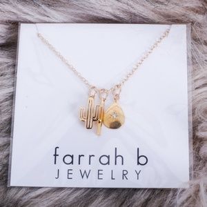 Farrah B Personalized Cactus Charm Necklace